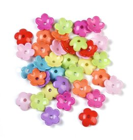 18mm Acrylic Flower Opaque Assorted Colours  x50