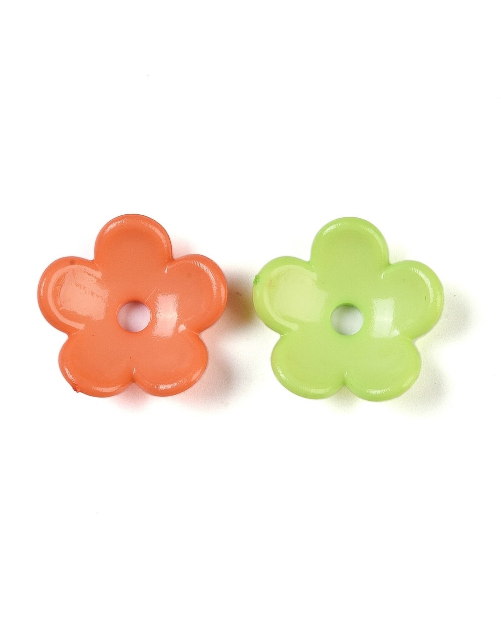 18mm Acrylic Flower Opaque Assorted Colours  x50