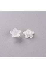 10x5mm Acrylic 5 Petal Flower  Clear Matte  x100
