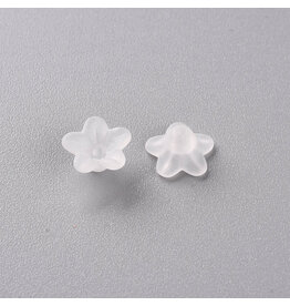 10x5mm Acrylic 5 Petal Flower  Clear Matte  x100