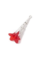 50x18mm Acrylic Flower with Metal Cone Assorted Colour Matte  x5 Pair