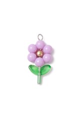 33x15mm Acrylic Flower Charm Random Colours x2 Pair