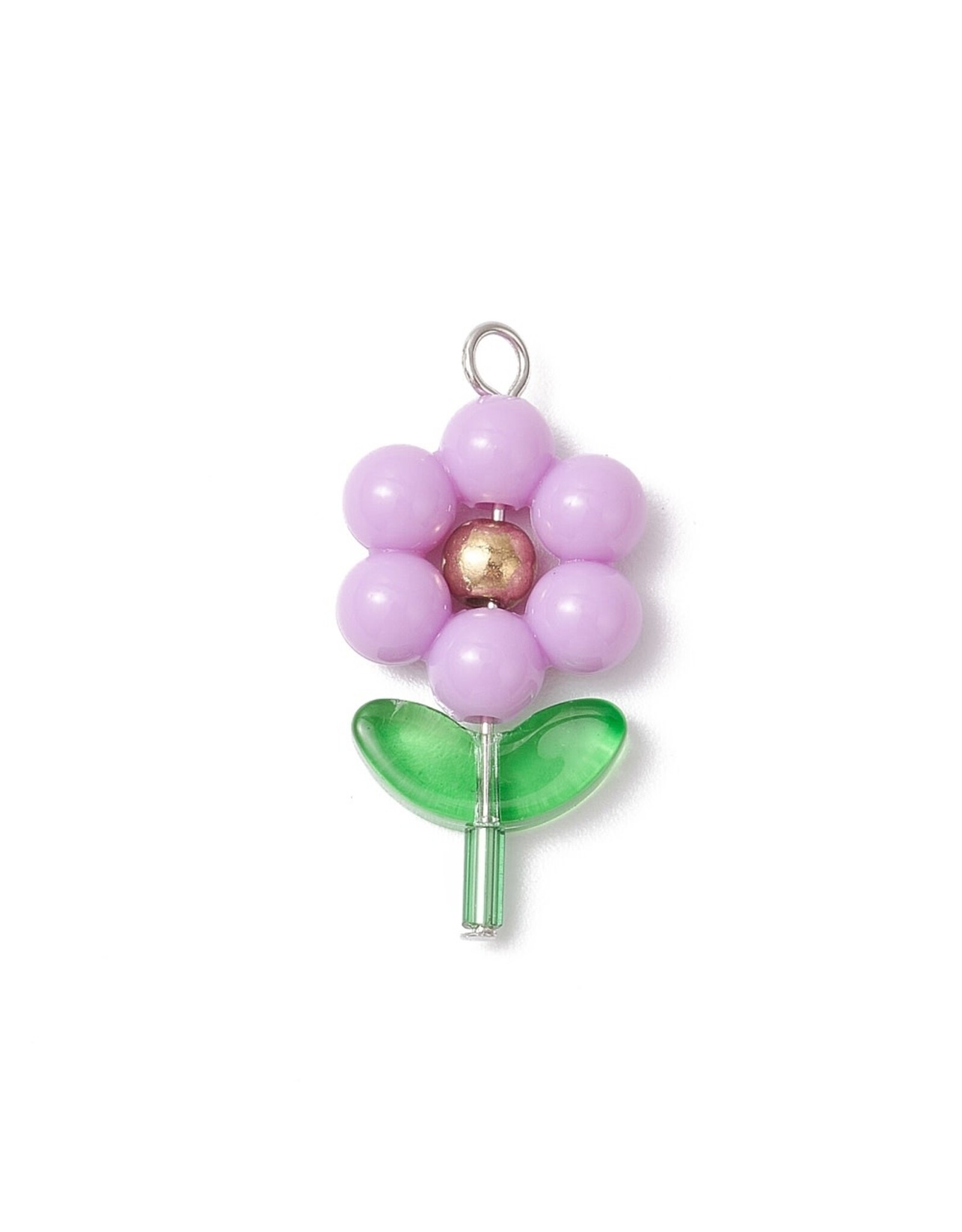 33x15mm Acrylic Flower Charm Random Colours x2 Pair