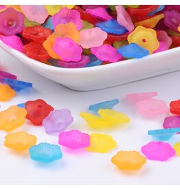 11mm Acrylic Flower  Mixed Colours x100