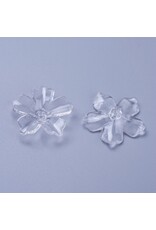 30mm Acrylic Flower  Clear x12