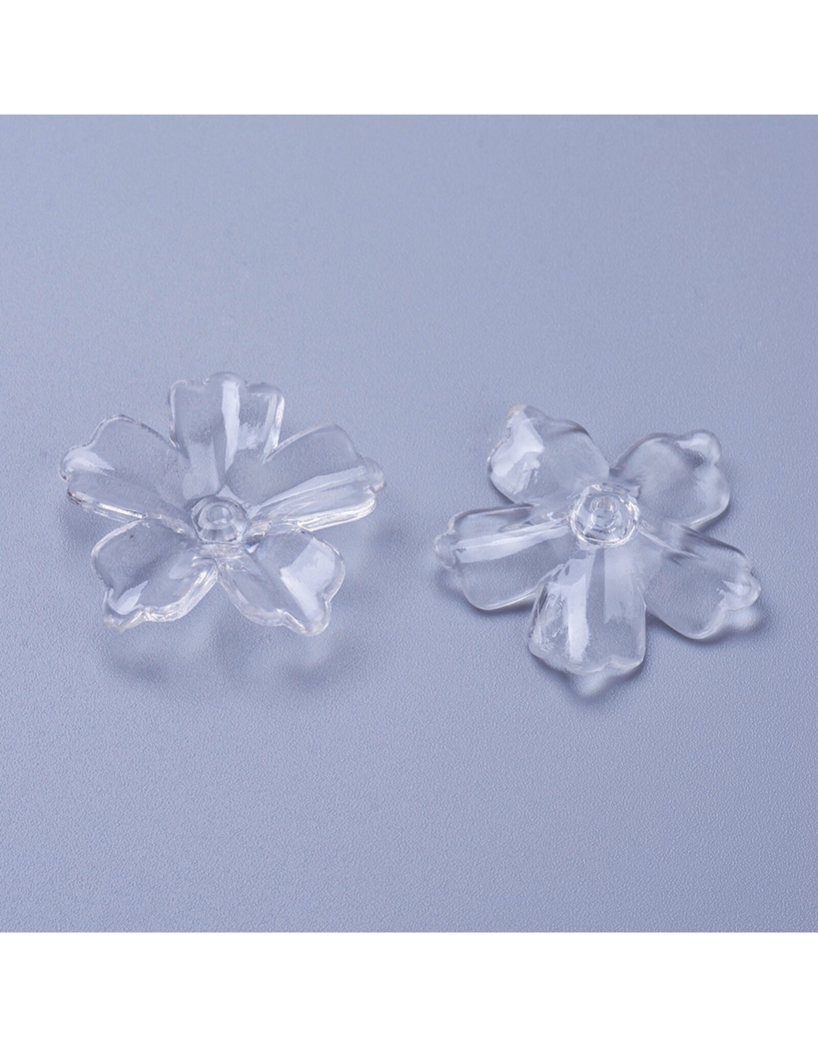 30mm Acrylic Flower  Clear x12