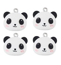 Panda Pendant Resin 20mm  x4