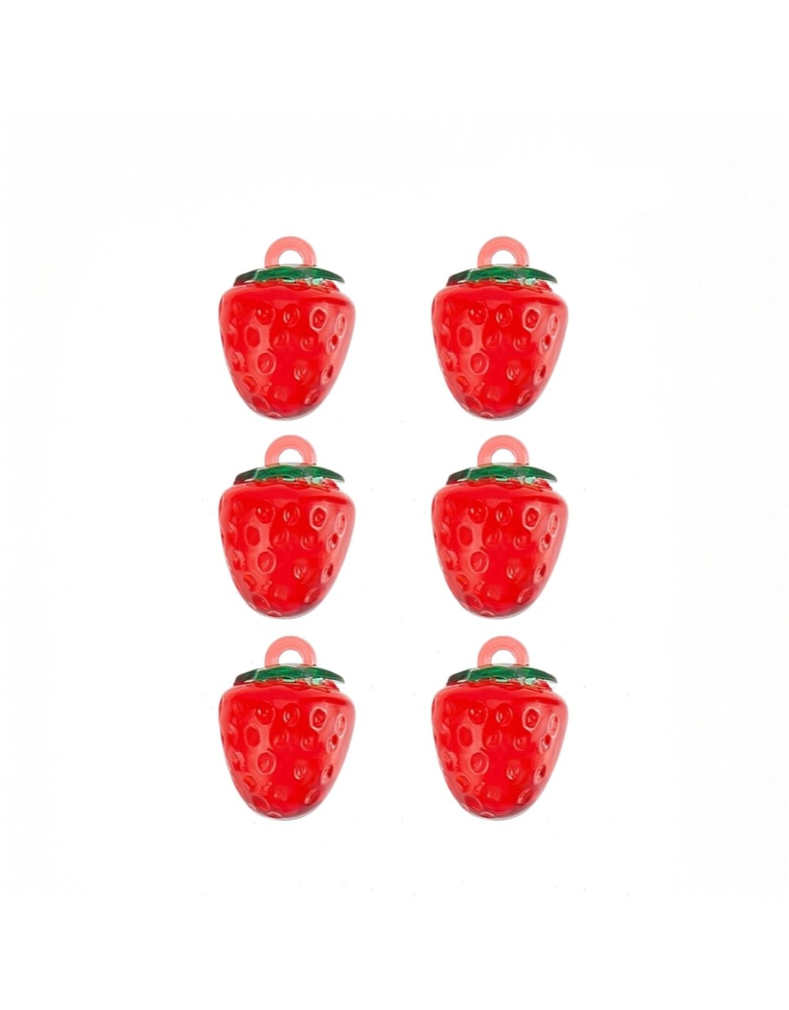 Strawberry Charm Resin 19mm  x6