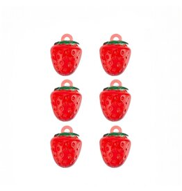 Strawberry Charm Resin 19mm  x6
