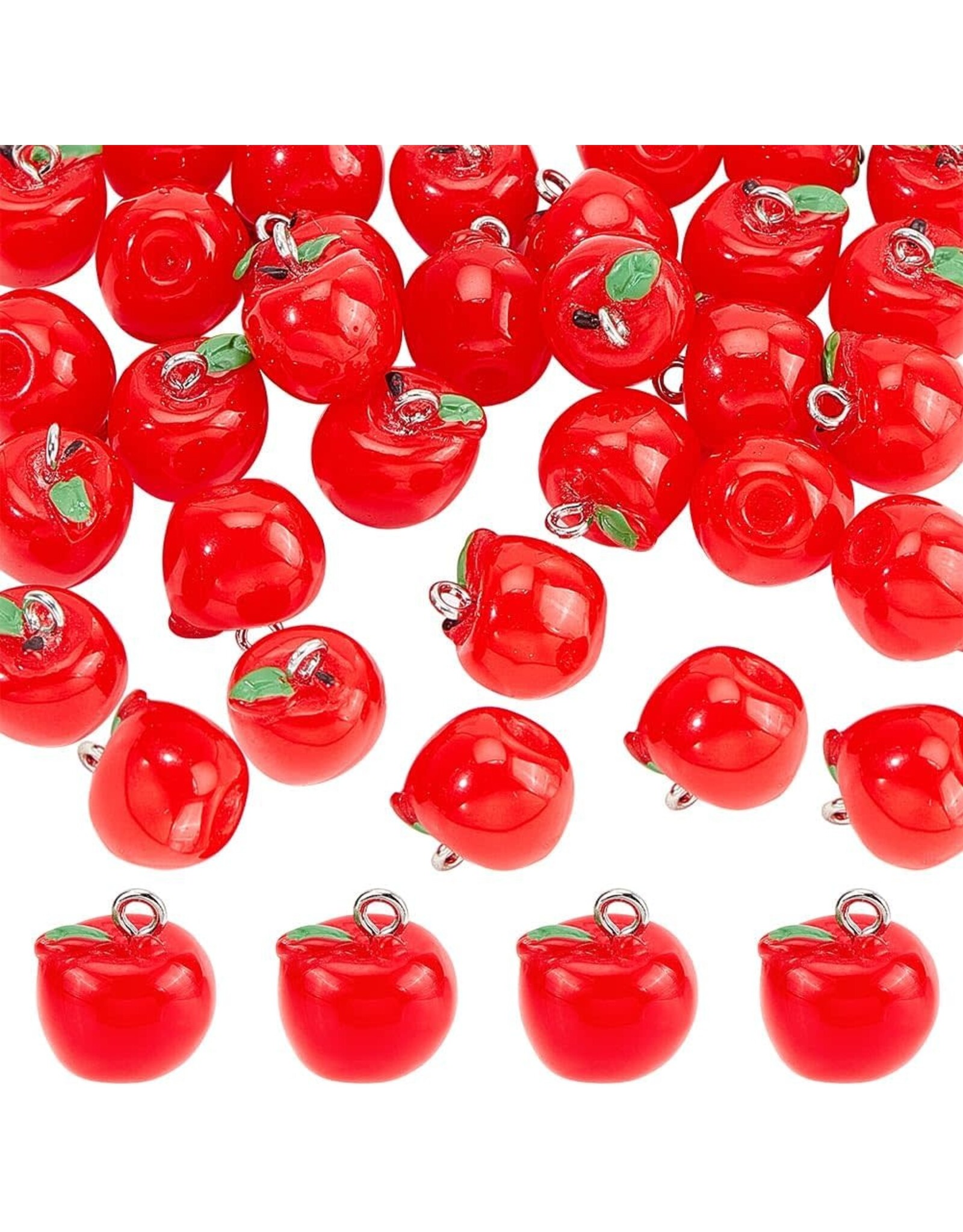Apple Charm  15x12mm  x4
