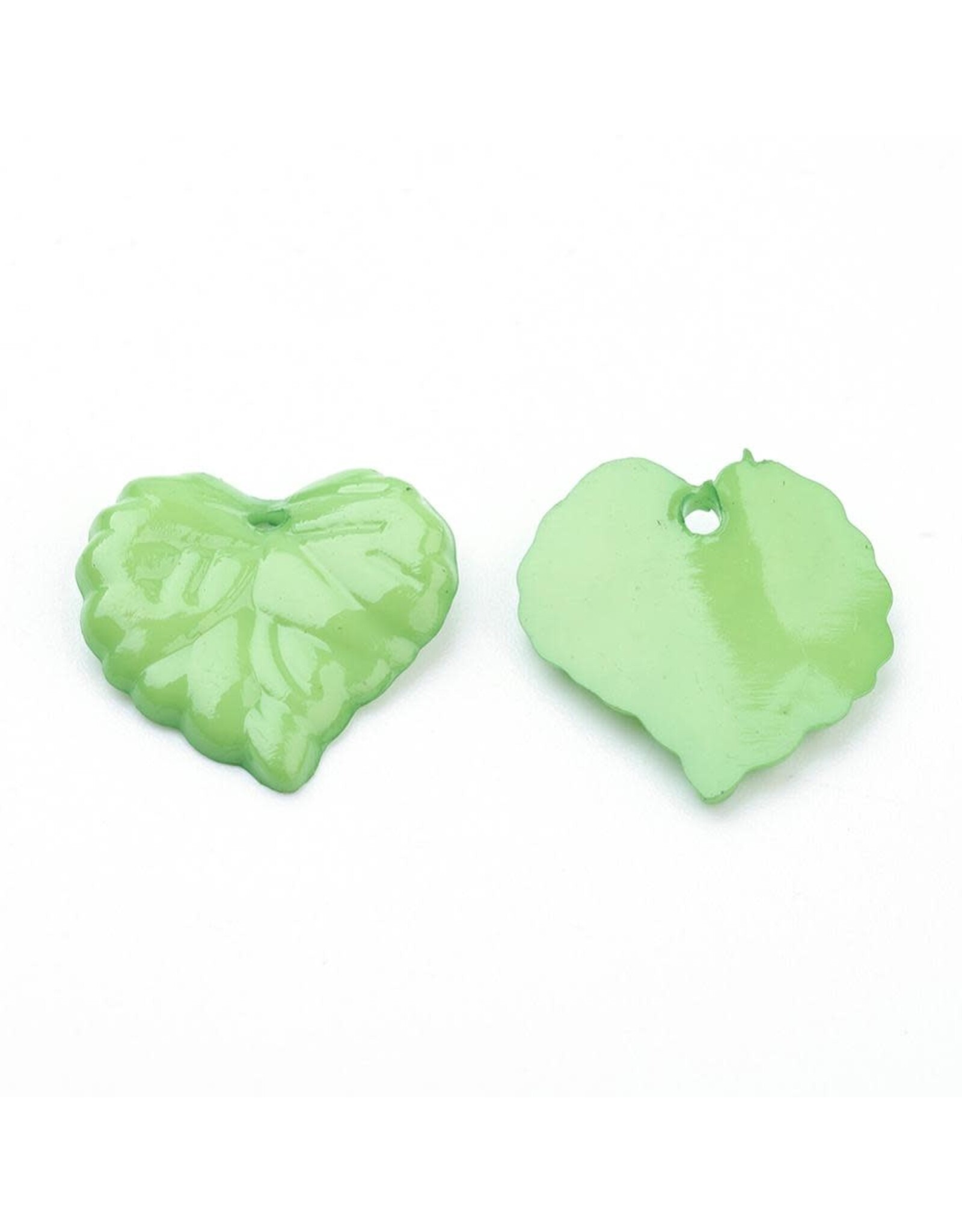 Leaf Acrylic Opaque  Green 16mm