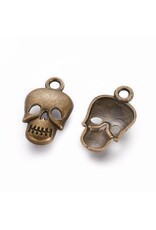 Skull  16x10mm  Antique Bronze   x10  NF