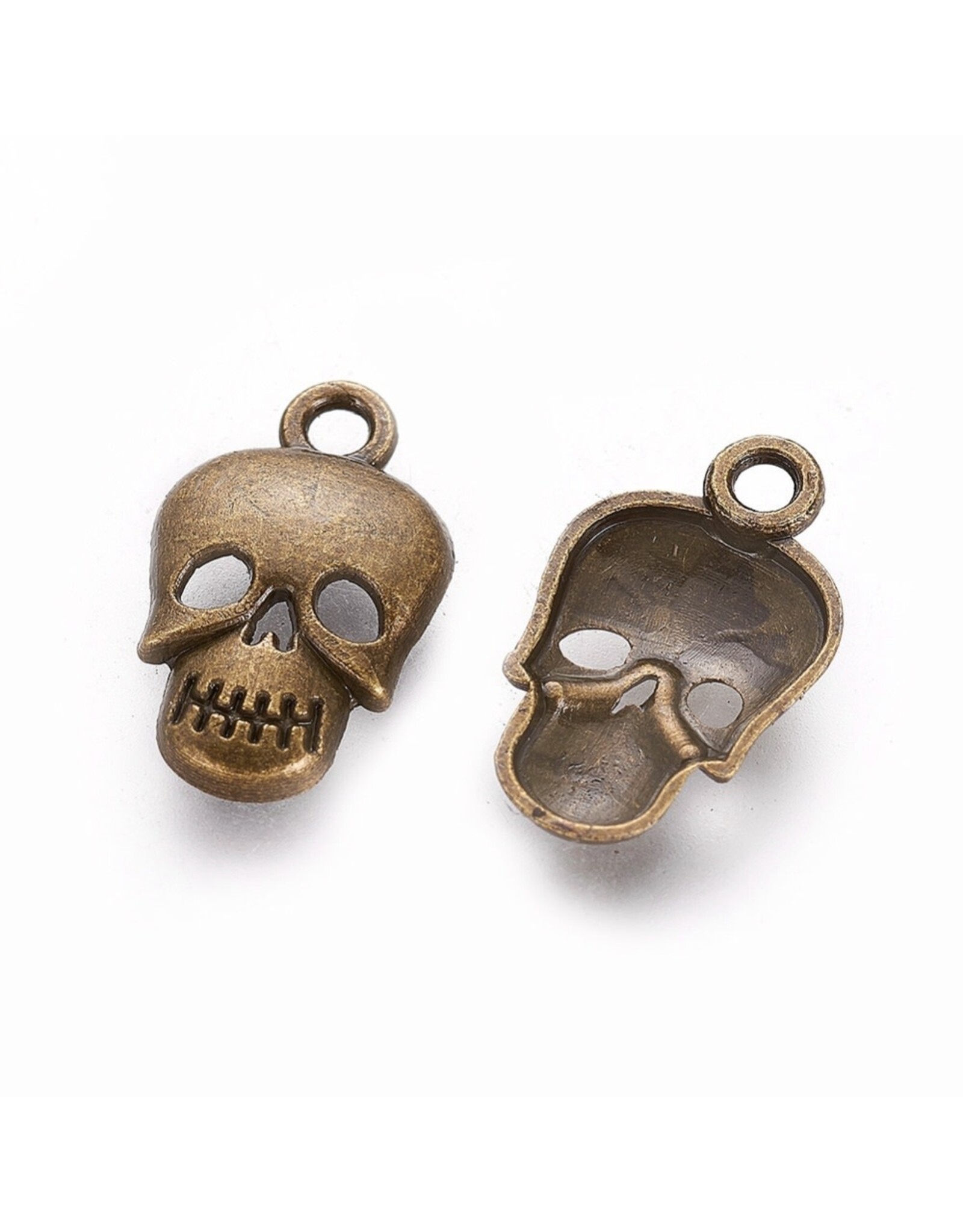 Skull  16x10mm  Antique Bronze   x10  NF