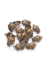 Skull  16x10mm  Antique Bronze   x10  NF