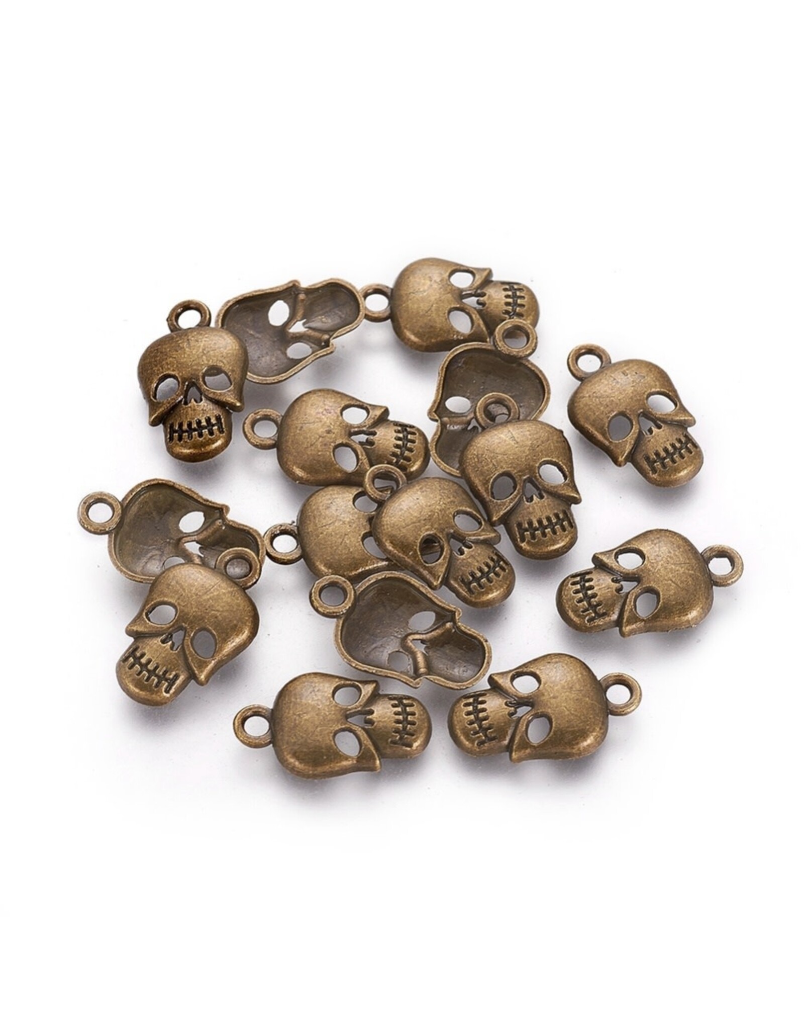 Skull  16x10mm  Antique Bronze   x10  NF
