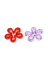 42mm Acrylic Flower Pendant Random Colours x5 Pair