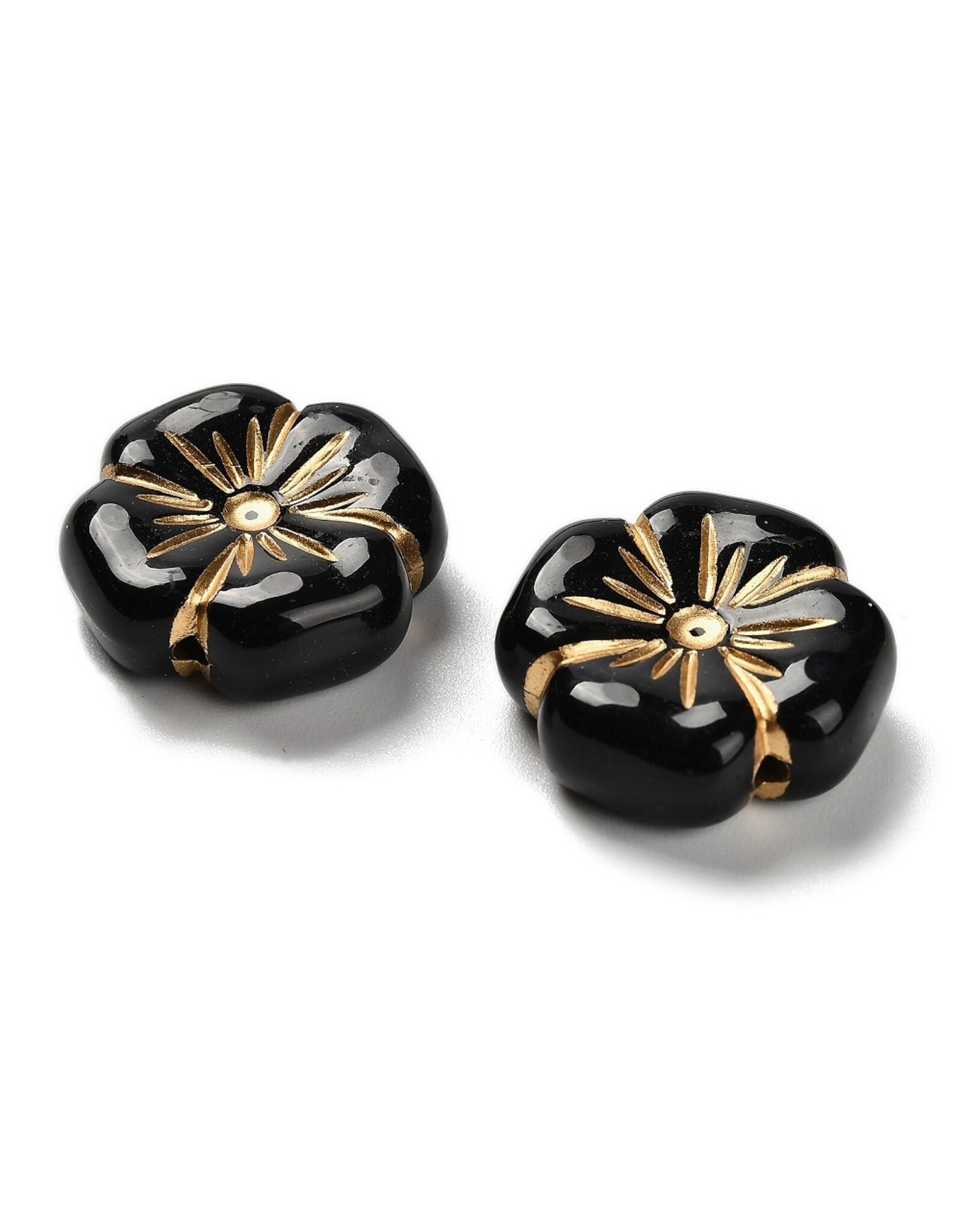 20mm Acrylic  Flower With Gold Metallic  x20