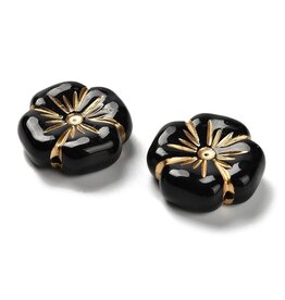 20mm Acrylic  Flower With Gold Metallic  x20