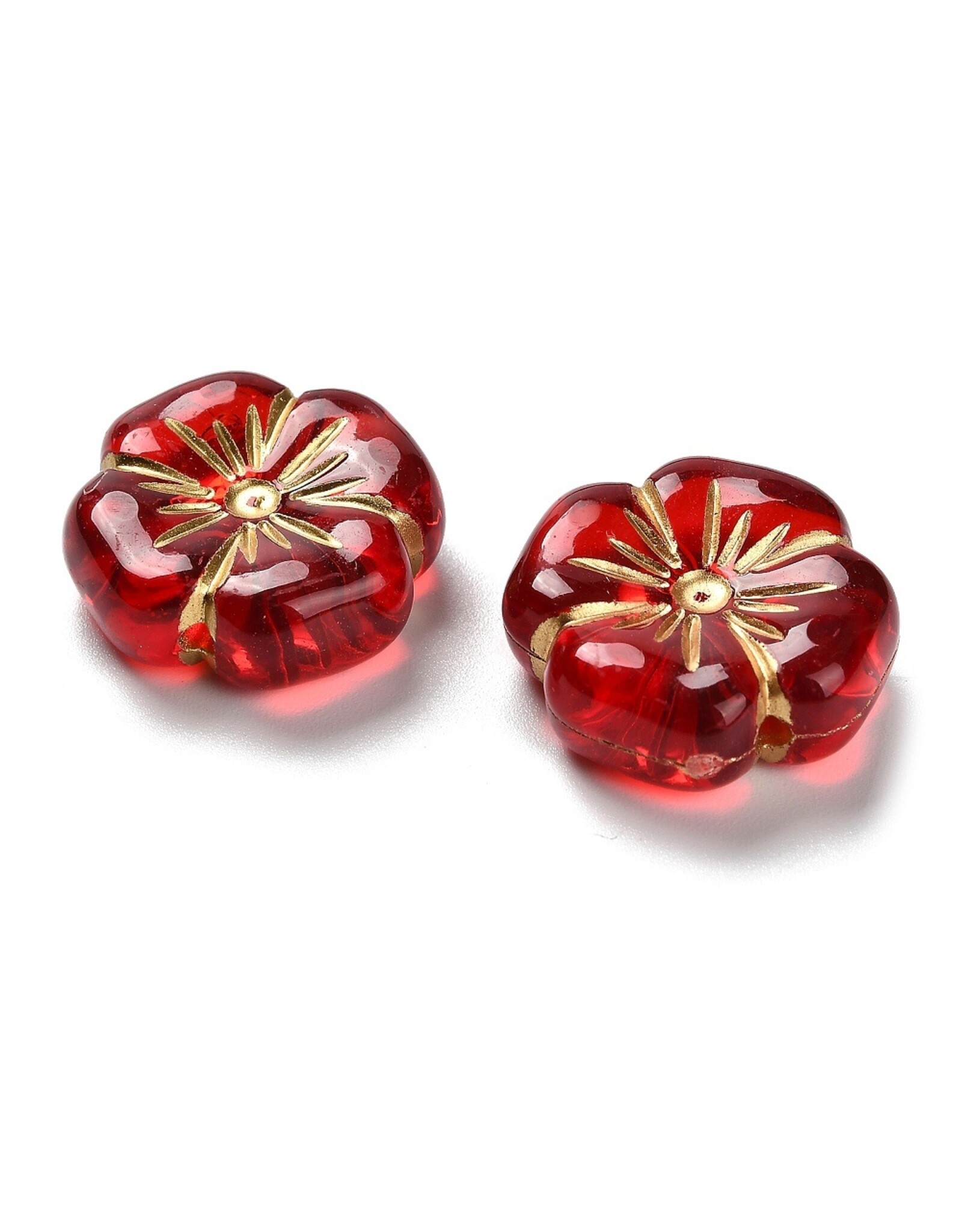20mm Acrylic  Flower With Gold Metallic  x20