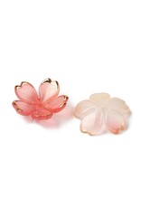 18x5mm Acrylic Flower With Gold   x50