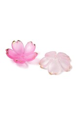 18x5mm Acrylic Flower With Gold   x50