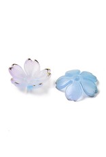 18x5mm Acrylic Flower With Gold   x50