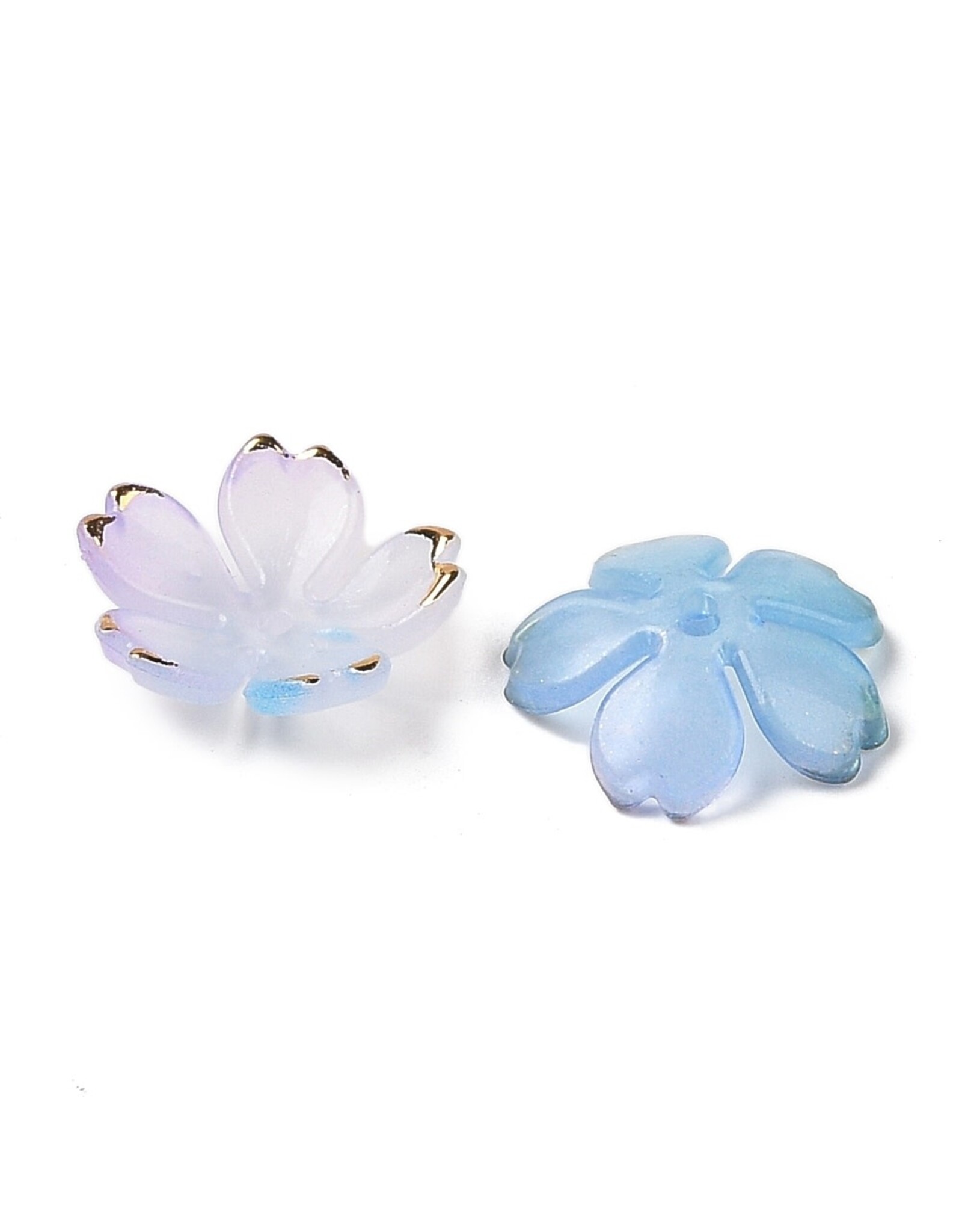 18x5mm Acrylic Flower With Gold   x50