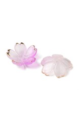 18x5mm Acrylic Flower With Gold   x50