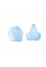 18x17mm Acrylic Flower Cap Assorted Colours  x10 pair