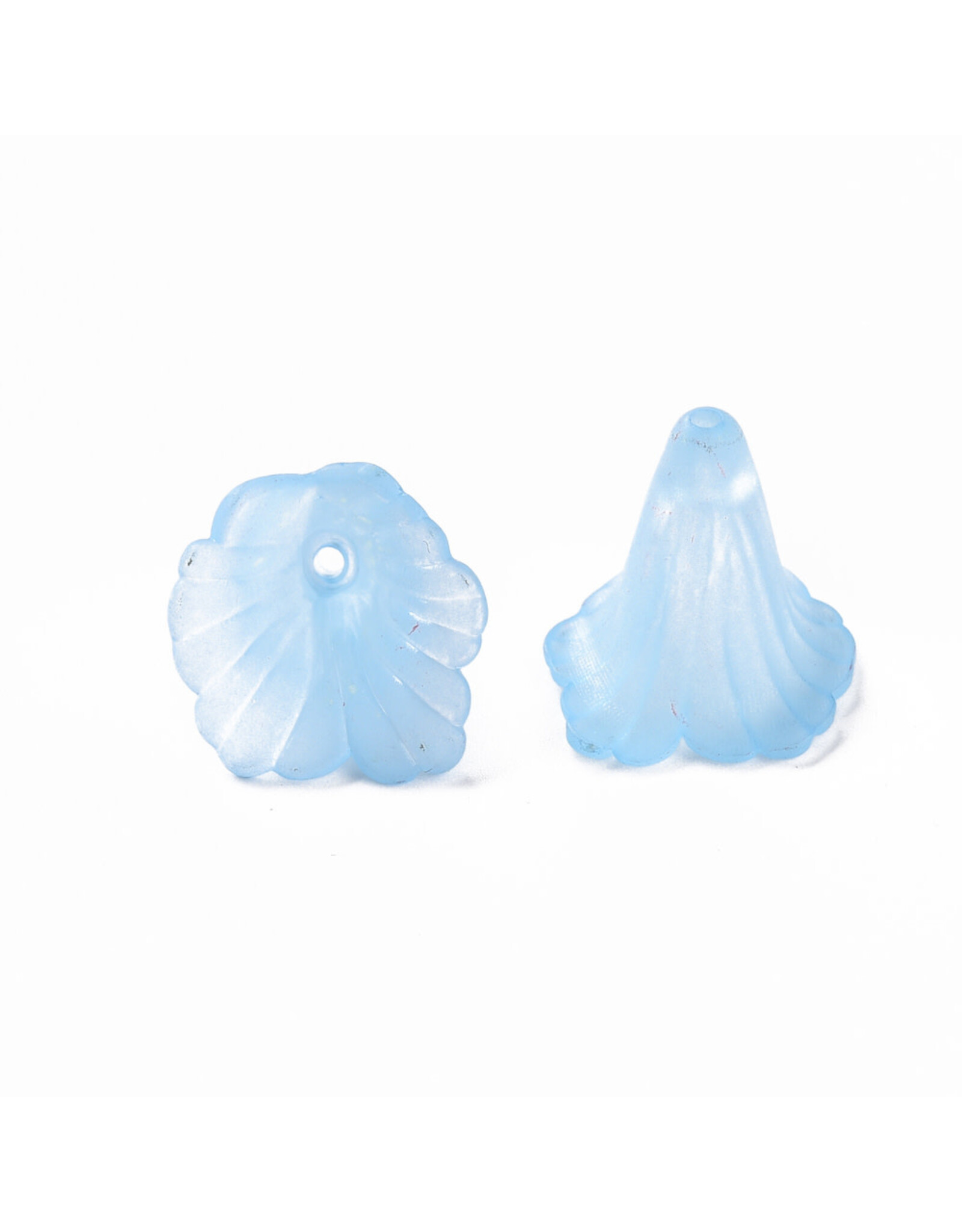 18x17mm Acrylic Flower Cap Assorted Colours  x10 pair