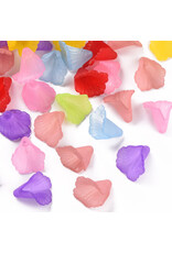 18x17mm Acrylic Flower Cap Assorted Colours  x10 pair