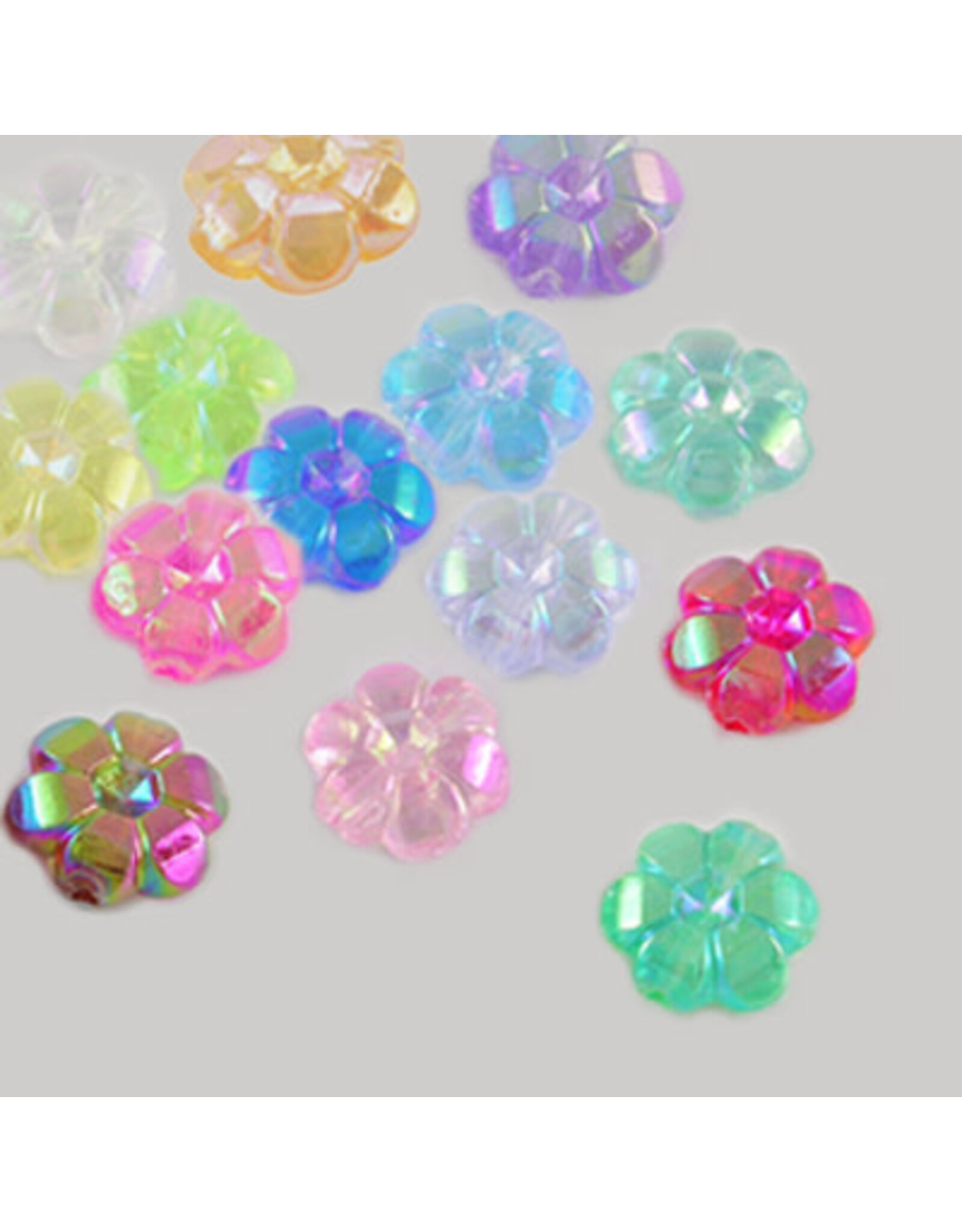 10x4mm Acrylic Flower Mixed Colours  x100