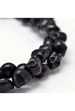 Black Skull Synthetic Turquoise 8x6mm Strand  x46