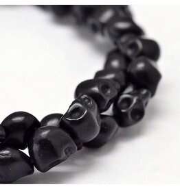 Black Skull Synthetic Turquoise 8x6mm Strand  x46