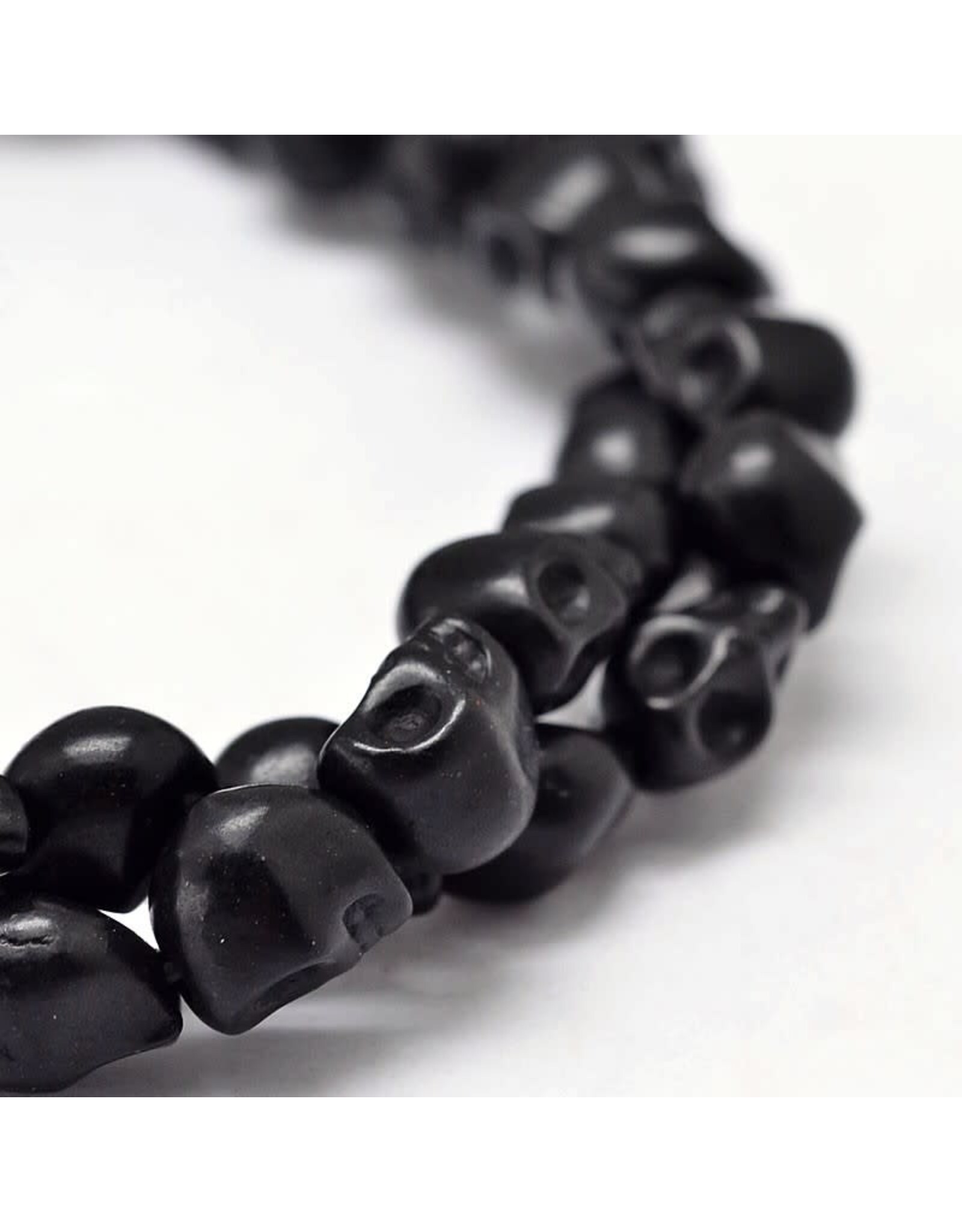 Black Skull Synthetic Turquoise 10x8mm Strand  x35
