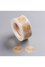 Kraft Sticker  Baked With Love 25mm  x500