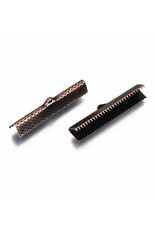 Ribbon End 8x35mm Antique Copper