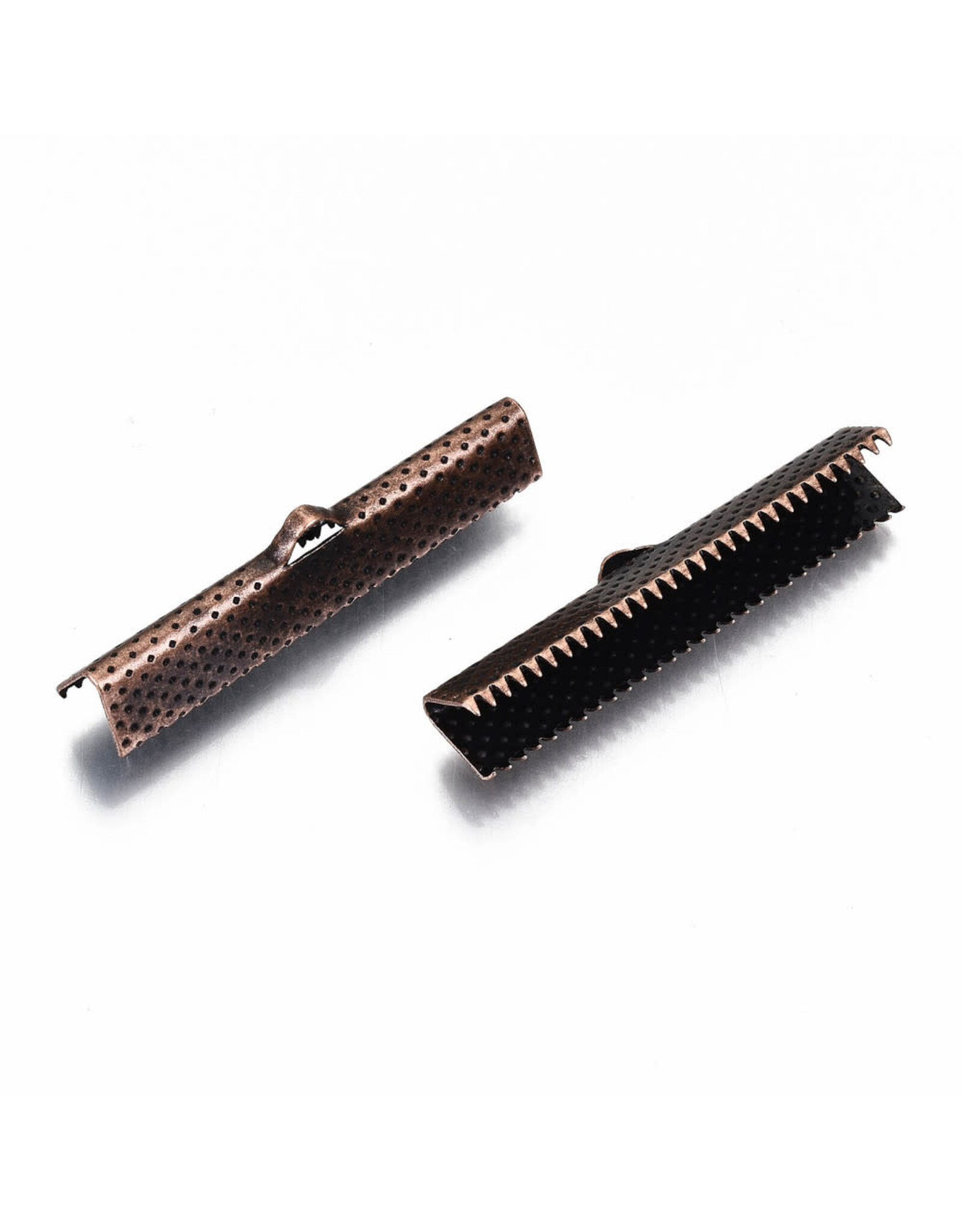 Ribbon End 8x35mm Antique Copper