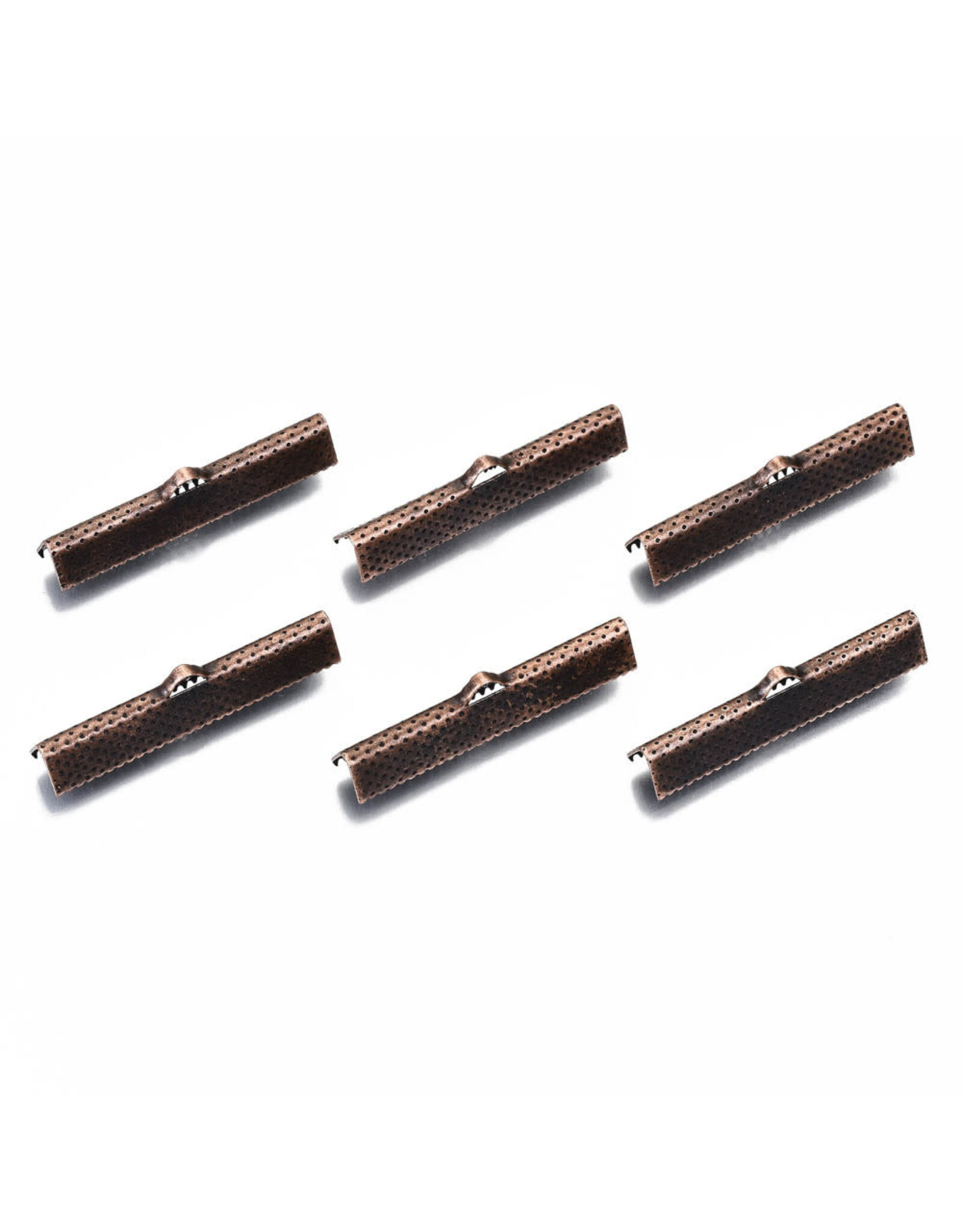 Ribbon End 8x35mm Antique Copper