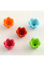 7x9mm Acrylic Bell Flower Cap Opaque Mix  x100