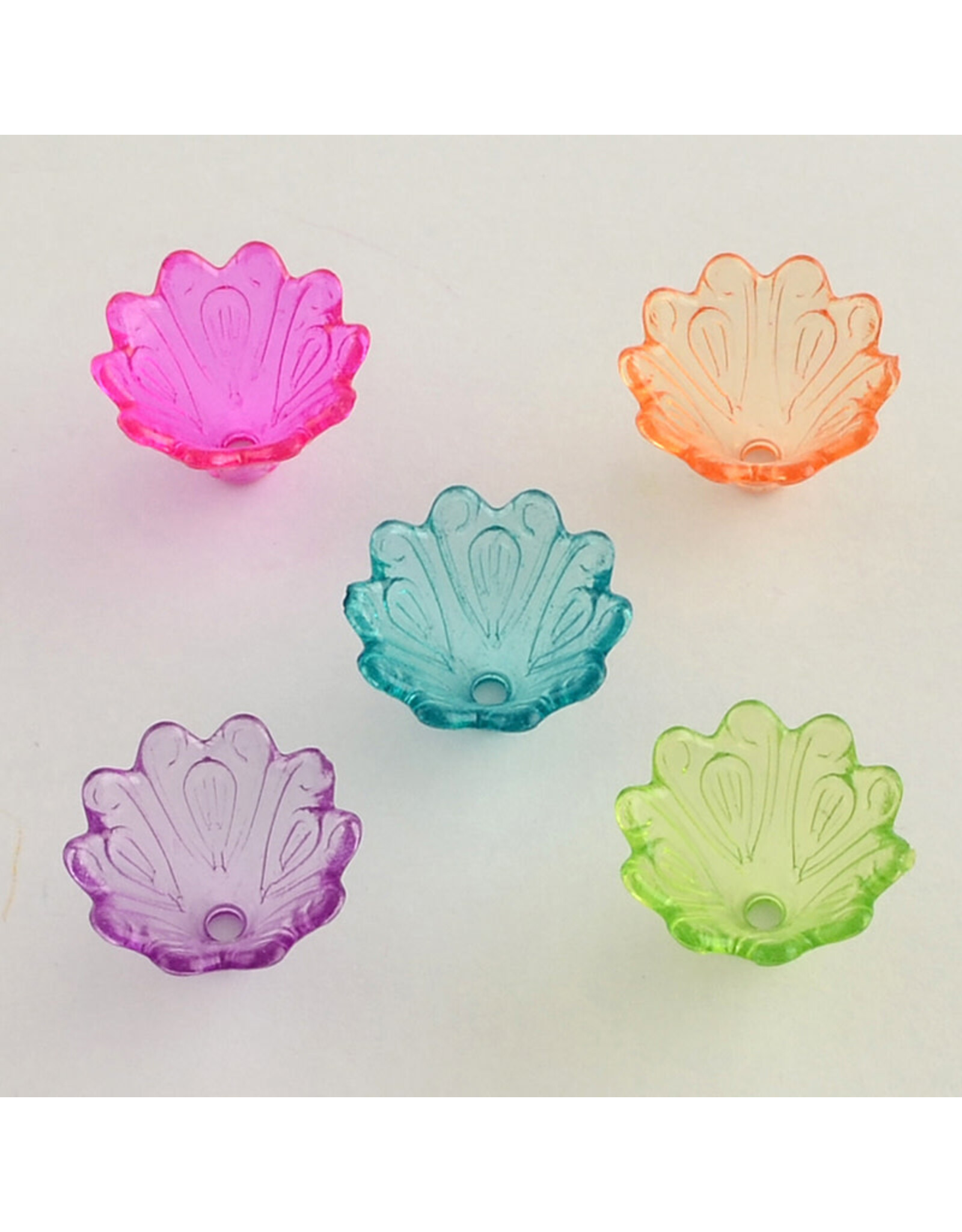 16x10mm Acrylic Bell Flower  Transparent Mix x50