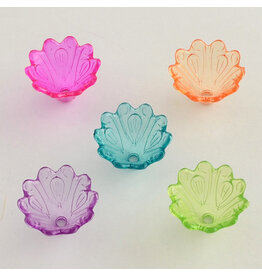 16x10mm Acrylic Bell Flower  Transparent Mix x50