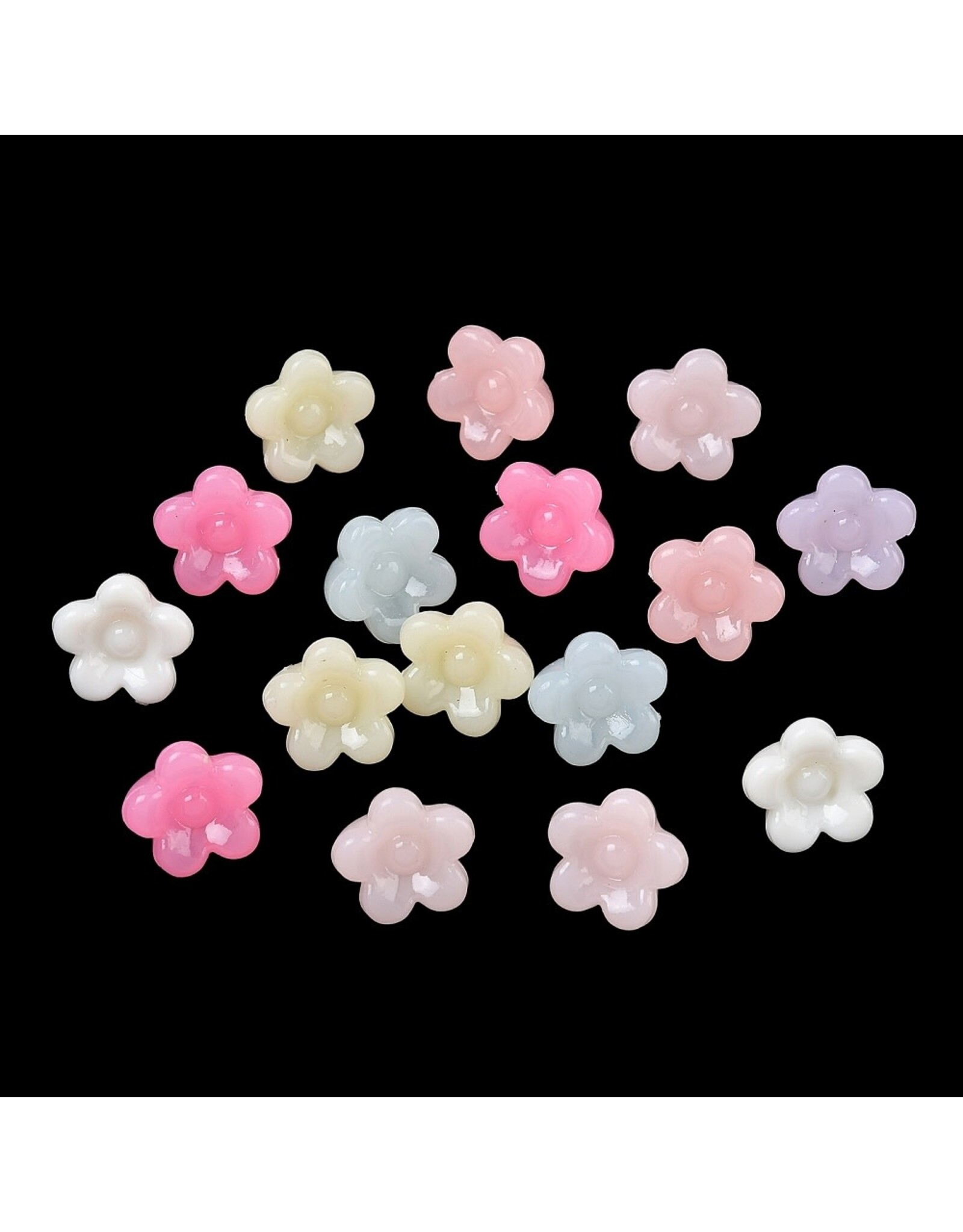 10mm Acrylic Bell Flower  Jelly  Mix x100