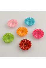 31mm Acrylic Flower  Opaque Mix  x6 Pair