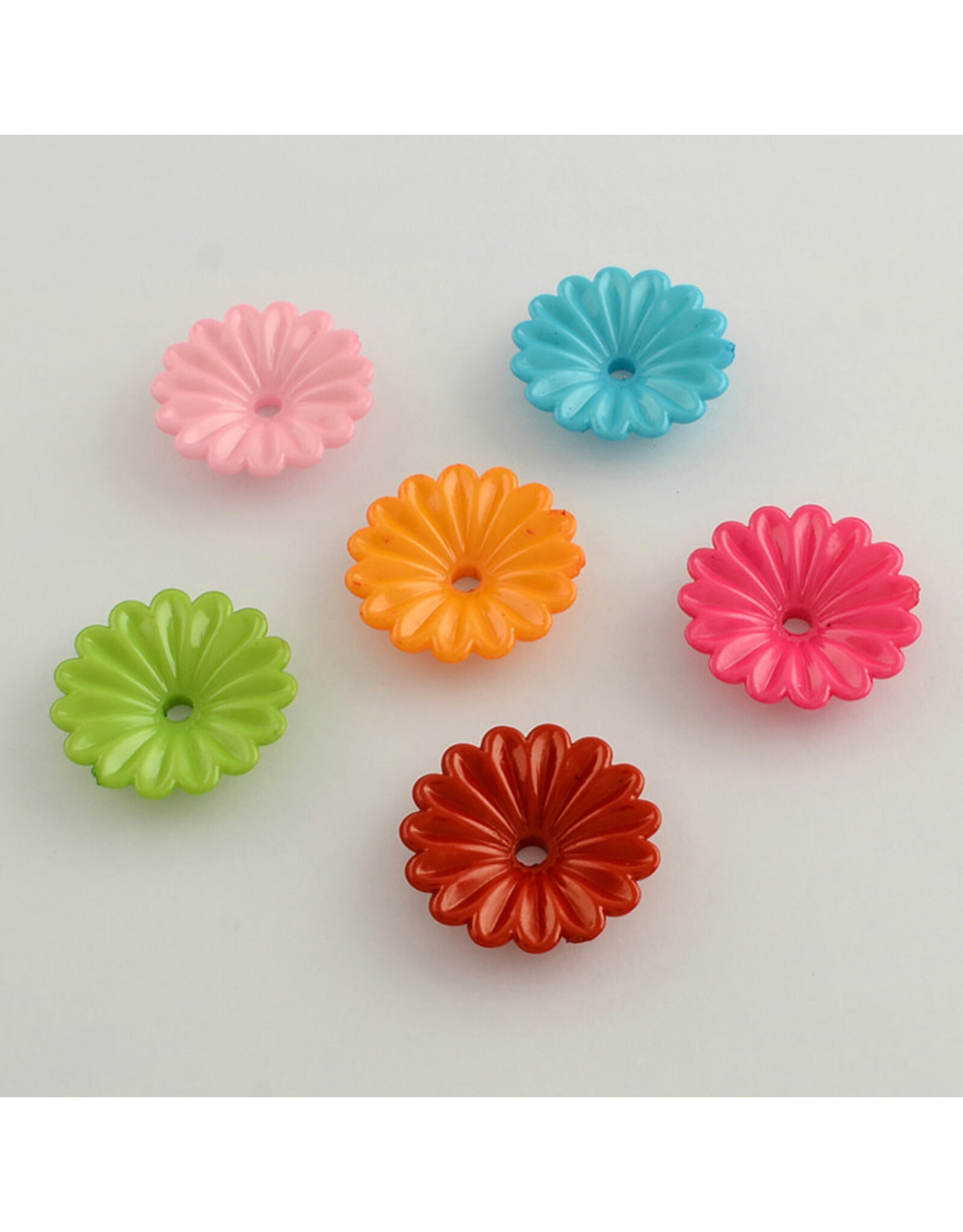 31mm Acrylic Flower  Opaque Mix  x6 Pair