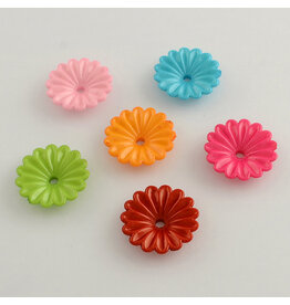 31mm Acrylic Flower  Opaque Mix  x6 Pair