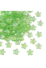 12mm Acrylic Flower  Green AB  x50