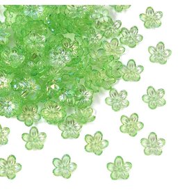 12mm Acrylic Flower  Green AB  x50