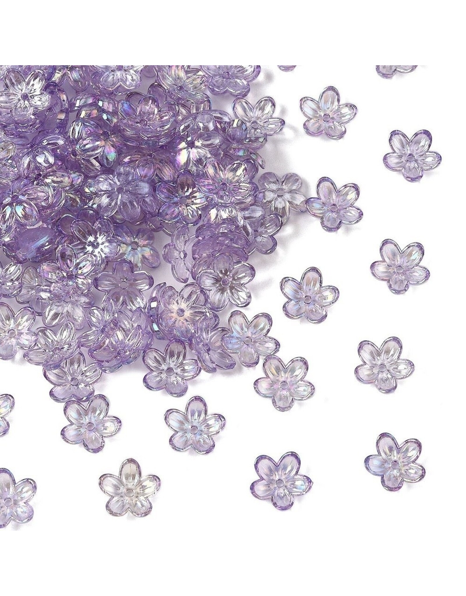 12mm Acrylic Flower  Purple AB  x50