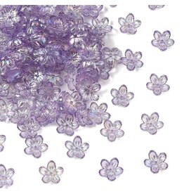 12mm Acrylic Flower  Purple AB  x50